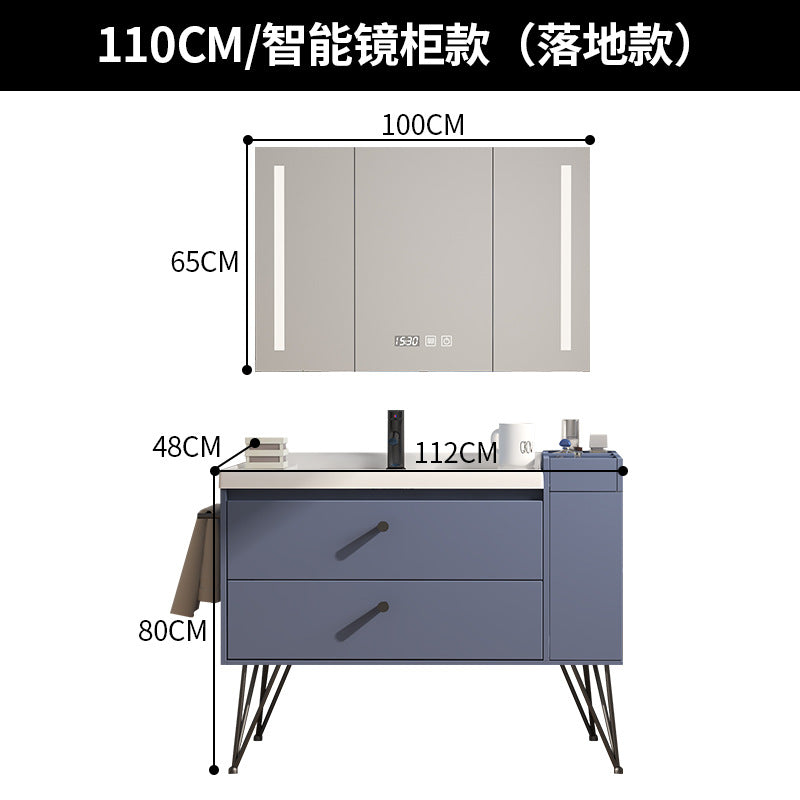 Nordic solid wood bathroom cabinet combination modern simple smart mirror bathroom washstand face wash basin pool bathroom