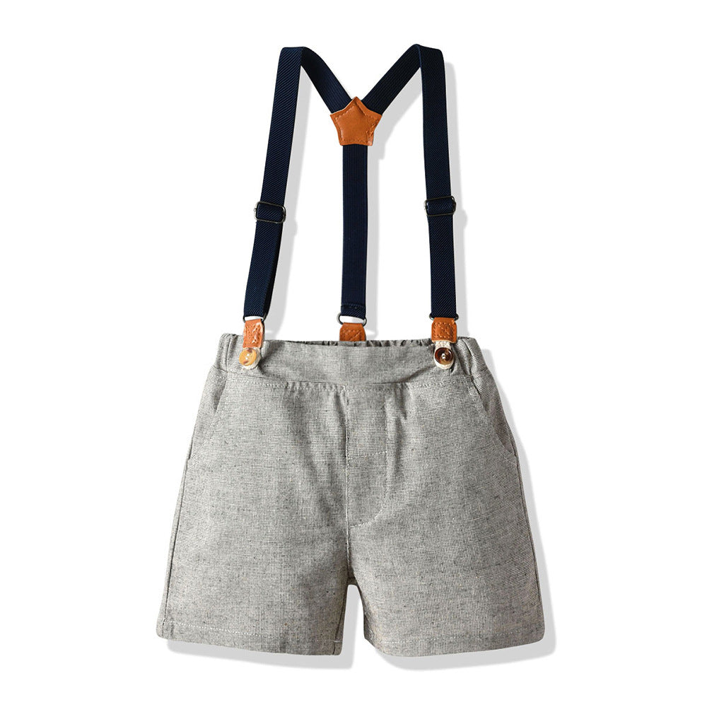 New children's spring/autumn outfit: boys' british style mini suit, fashionable retro three-piece set - wholesale baby set