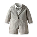 New children's spring/autumn outfit: boys' british style mini suit, fashionable retro three-piece set - wholesale baby set