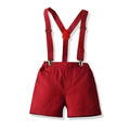 Korean style new children's solid color short sleeve & shorts two-piece set summer shirt outfit - direct from the manufacturer, gentleman style