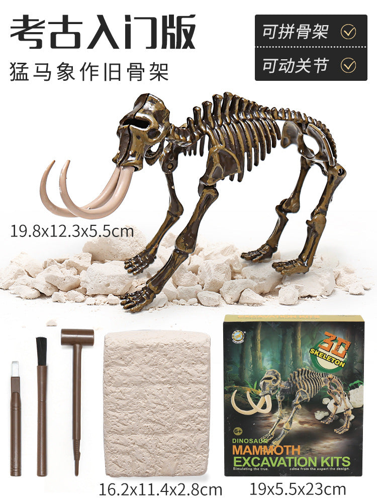 Kidsartificial dinosaur archaeological fossil toy educational excavation animal soft skeleton model patchwork boy tyrannosaurus rex