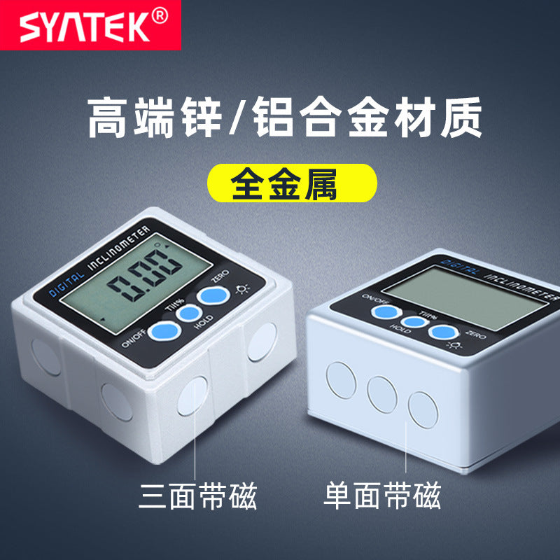 High-precision digital display level, digital display angle meter inclinometer 360 ° inclination box angle ruler tape magnetic