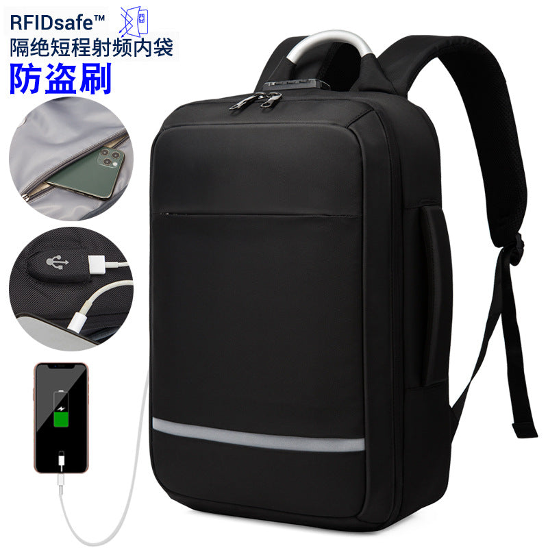 Cross-border new multi-functional anti-theft brush business travel backpack three-purpose handbag Oxford cloth computer backpack men