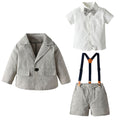 New children's spring/autumn outfit: boys' british style mini suit, fashionable retro three-piece set - wholesale baby set