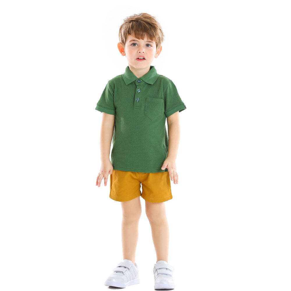 Ins new summer boys' polo shirt & shorts casual set - kids' two-piece outfit - wholesale baby clothing