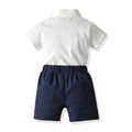 Inssummer children's clothing children's british style badge short-sleeved suit kindergarten uniform performance costume baby