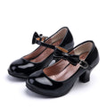 Customizable girls' korean style solid color bowknot children's shoes  spring new collection flats leather princess shoes
