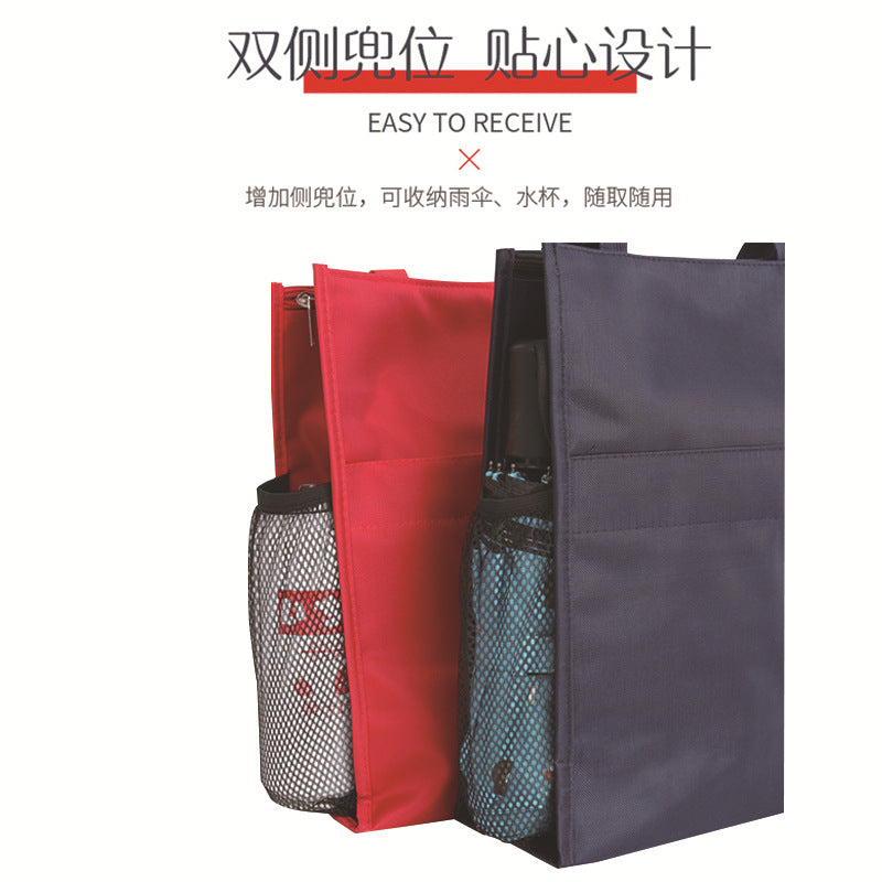 Large capacity student canvas tote file bag, double-layer document bag, book carrier, tutoring bag - custom logo printing available