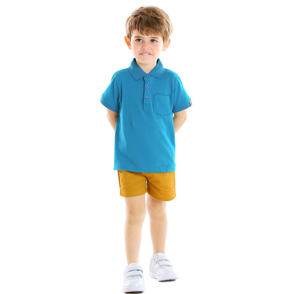 Ins new summer boys' polo shirt & shorts casual set - kids' two-piece outfit - wholesale baby clothing