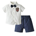 Inssummer children's clothing children's british style badge short-sleeved suit kindergarten uniform performance costume baby