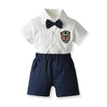 Inssummer children's clothing children's british style badge short-sleeved suit kindergarten uniform performance costume baby