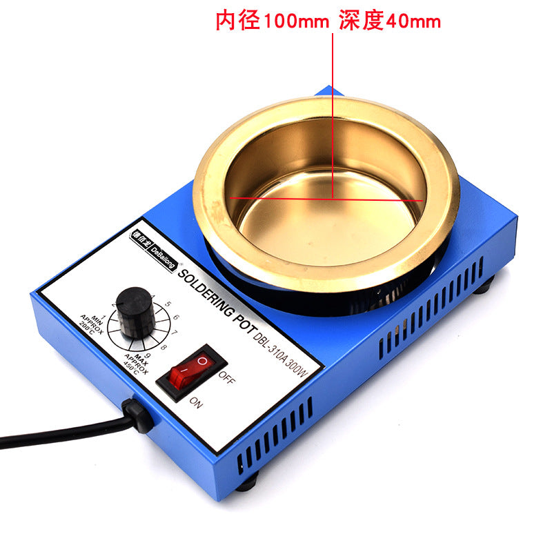 Debailong Lead-free Tin Furnace 100mm Round Titanium Tin Plating Furnace Environmental Protection Tin Plating on the Circuit Board of the Molten Tin Furnace