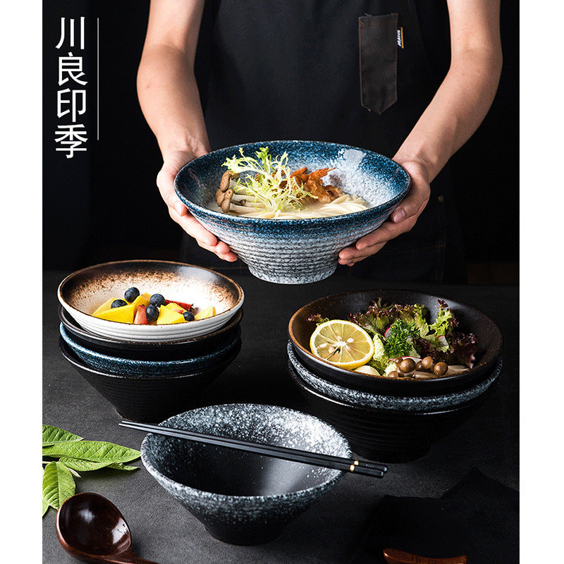 Japanese ceramic bowl for homelarge ramen bowl rice bowl noodle soup bowl creative tableware restaurant hat bowl