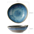 Kiln-turned creative cloth pattern salad bowl retro ceramic western food special-shaped soup bowl japanese irregular bowl chopstick-style noodle bowl