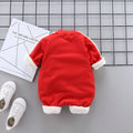 Unisex baby long-sleeve romper - spring/autumn, infant & toddler, bright red, newborn fashion, ultra-soft & warm onesie