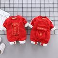 Unisex baby long-sleeve romper - spring/autumn, infant & toddler, bright red, newborn fashion, ultra-soft & warm onesie