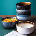Japanese ceramic student dormitory instant noodle bowl single bowl and chopsticks large bowl for home restaurant soup bowl ramen manufacturer wholesale