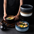 Japanese ceramic student dormitory instant noodle bowl single bowl and chopsticks large bowl for home restaurant soup bowl ramen manufacturer wholesale