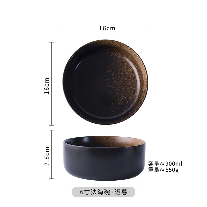 Japanese ceramic student dormitory instant noodle bowl single bowl and chopsticks large bowl for home restaurant soup bowl ramen manufacturer wholesale
