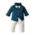Spring & fallk-style children's clothing boyssuit star printinglong sleevesshirt overalls first birthday dress wholesale net children's clothing