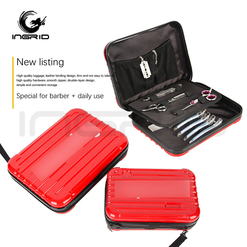 Beauty salon tool storage box oil head box scissors clip comb storage box hairstylist portable beauty code packet of the released version