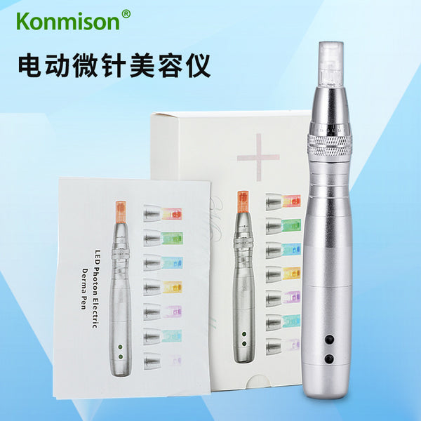 Electric microneedle 7-color led nano-microcrystalline introducer, rechargeable microneedle water-light needle new screw machine for eyelash pregnancy