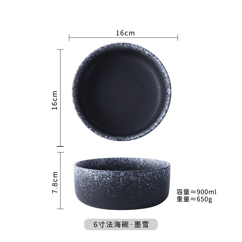 Japanese ceramic student dormitory instant noodle bowl single bowl and chopsticks large bowl for home restaurant soup bowl ramen manufacturer wholesale
