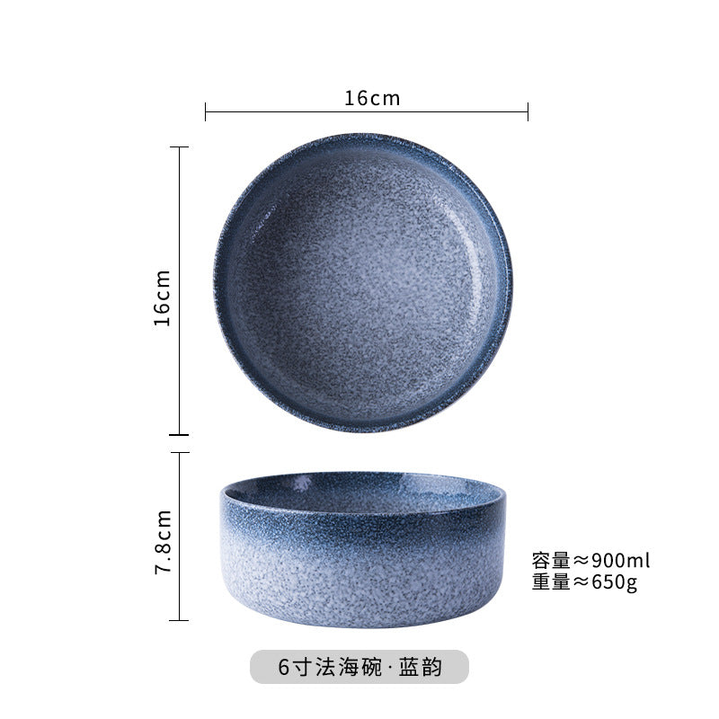 Japanese ceramic student dormitory instant noodle bowl single bowl and chopsticks large bowl for home restaurant soup bowl ramen manufacturer wholesale