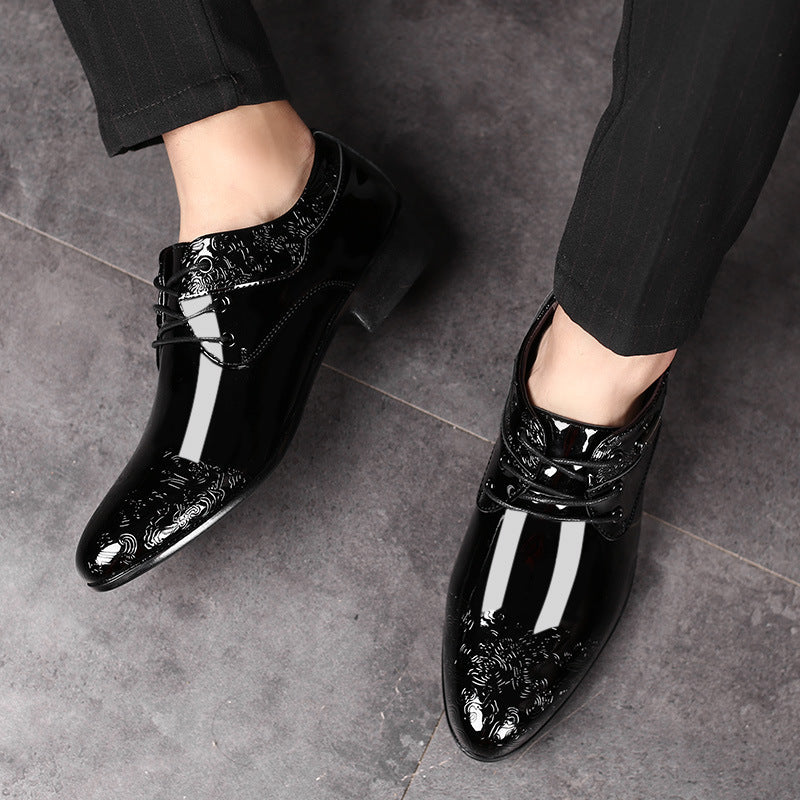 New arrival: glossy men's business formal leather shoes - stylish casual footwear, plus sizes available, lace-up wedding shoes, dropshipping available