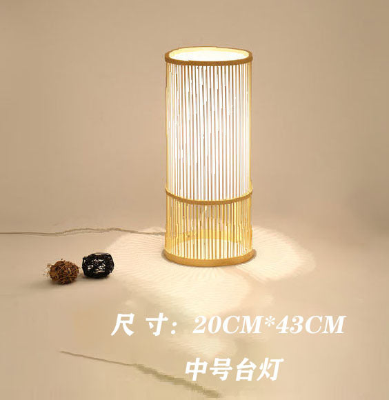 Bed and breakfast home bedroom bedside lamp, corridor LED lighting, direct sales South East Asia bamboo woven floor lamp