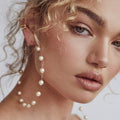 Pearl earrings wholesale european and american cross-border alloy silver jewelry women's niche rings exaggerated stylish high-end earrings