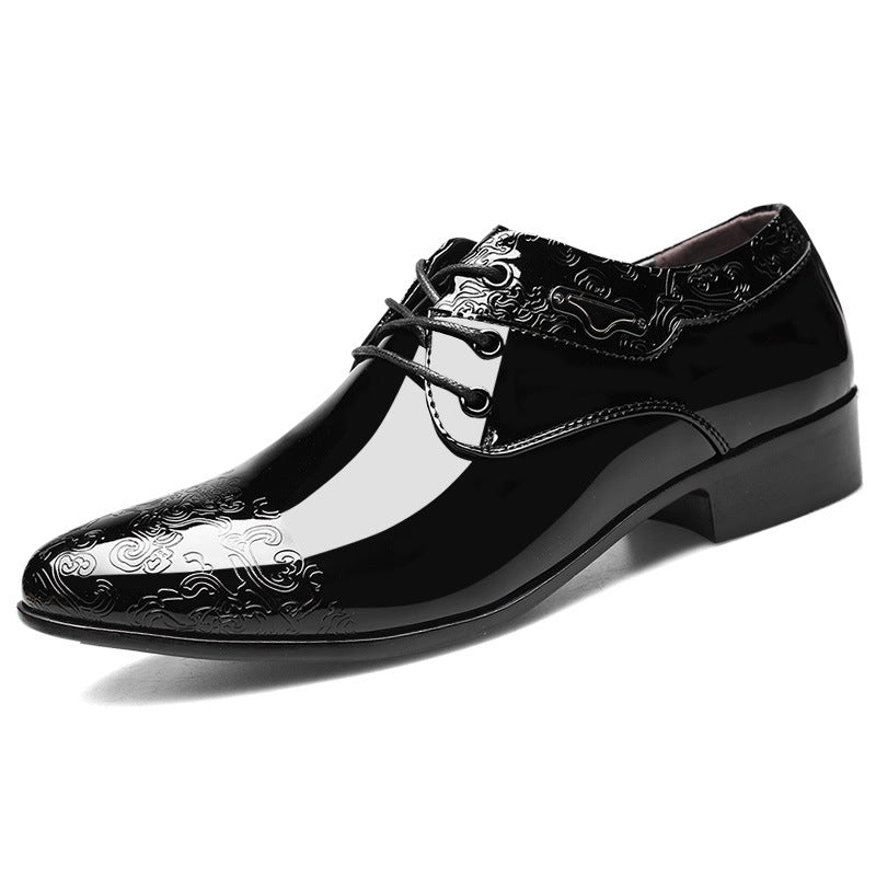 New arrival: glossy men's business formal leather shoes - stylish casual footwear, plus sizes available, lace-up wedding shoes, dropshipping available