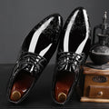 New arrival: glossy men's business formal leather shoes - stylish casual footwear, plus sizes available, lace-up wedding shoes, dropshipping available