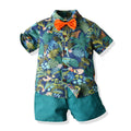 Export boys clothing hawaii summernew arrivalsuitkidsprintingcasualtwo-piece setbeach stylebaby suit
