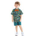 European and american new summer children's clothing bow tie floral shirt casual set wholesale ready stock baby suit