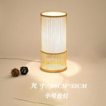 Bed and breakfast home bedroom bedside lamp, corridor LED lighting, direct sales South East Asia bamboo woven floor lamp