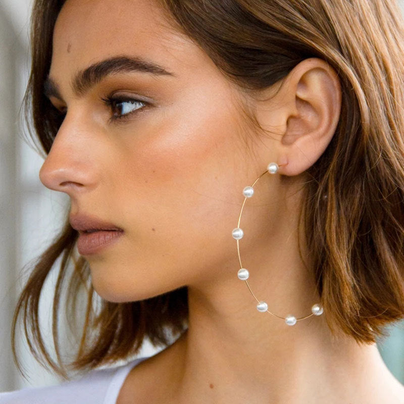 Wholesale big hoop earrings - european & american cross-border jewelry - unique, statement-making designs - niche, affordable luxury - high-end pearl stud earrings for women