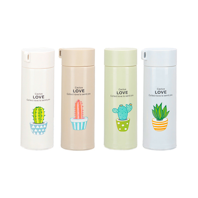 Business gift cup casual double-layer plastic glass cup creative succulent glass water cup multi-color floor push engraved advertising cup