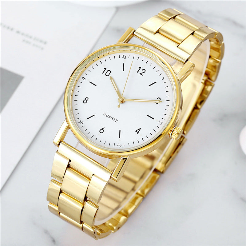 Wholesale steel band quartz watches for men and women - fashionable business casual digital quartz wristwatches for cross-border e-commerce