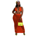 hot seller: 2020 summer new handmade knitted hollow-out beach cover-up sexy mesh see-through two-piece set