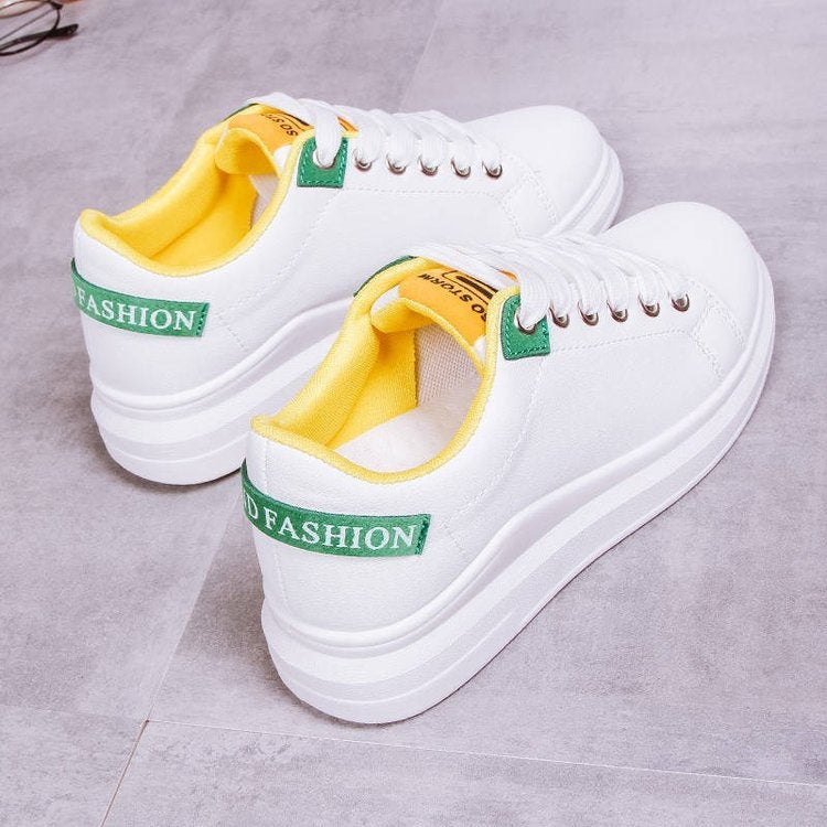 Shoes women's 2025 trendy shoes new casual spring and autumn white shoes summer student chic street shooting single shoes breathable white shoes