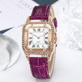 Manufacturer dropshipping wholesale fashion diamond-encrusted roman square women's watch women's watch belt quartz douyin popular model