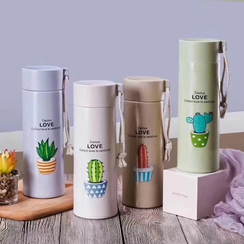 Business gift cup casual double-layer plastic glass cup creative succulent glass water cup multi-color floor push engraved advertising cup