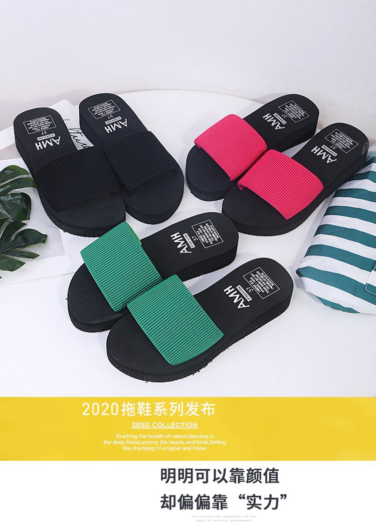 2024 new wedge heel flip-flops beach sandals women's open toe platform sandals - dropshipping available