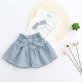 Girls' outfit korean style children's clothing girls' summer new fashionable lady sleeveless t-shirt + skirt pants set