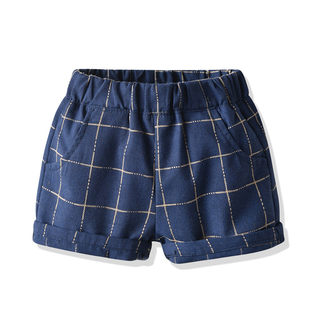 K-stylesummernew arrivalchildren's clothing boys short-sleeved suitk-stylegentleman three-piece setin stock wholesalebaby suit