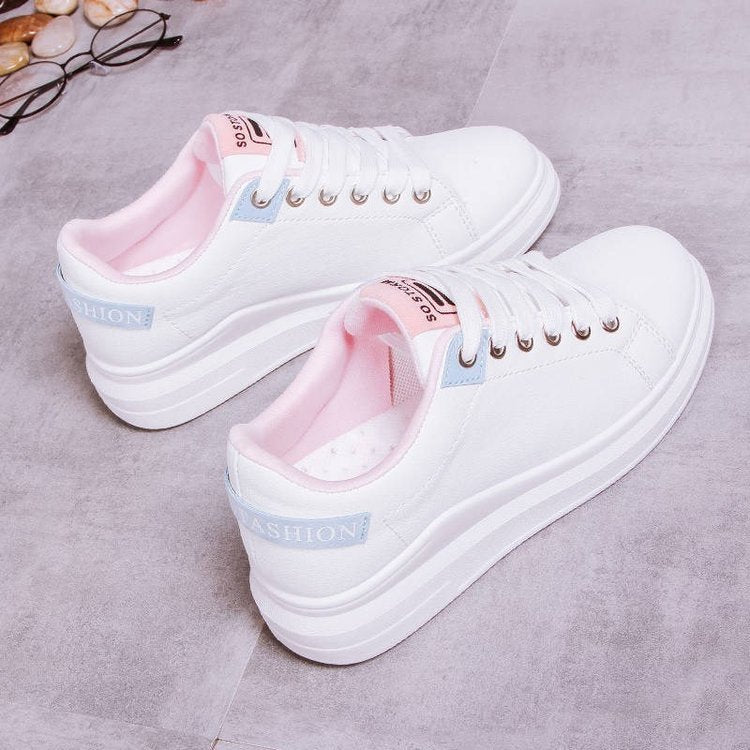 Shoes women's 2025 trendy shoes new casual spring and autumn white shoes summer student chic street shooting single shoes breathable white shoes
