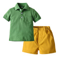 European and american summer boys' solid color polo shirt - trendy short sleeve korean style for toddlers and young children