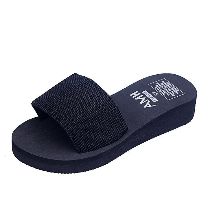 2024 new wedge heel flip-flops beach sandals women's open toe platform sandals - dropshipping available