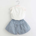 Girls' outfit korean style children's clothing girls' summer new fashionable lady sleeveless t-shirt + skirt pants set